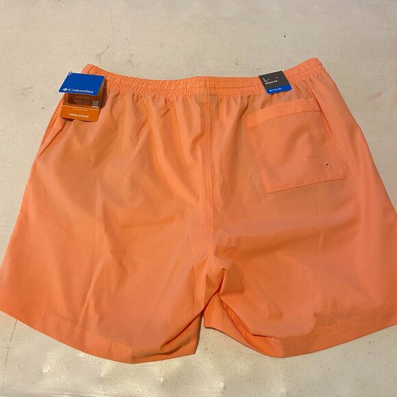 Columbia NWT, men's melon colored size L regular fit swim trunks with omni-shade - Picture 2 of 10